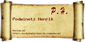 Podwinetz Henrik névjegykártya